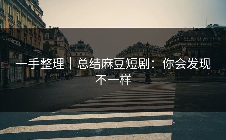 一手整理｜总结麻豆短剧：你会发现不一样