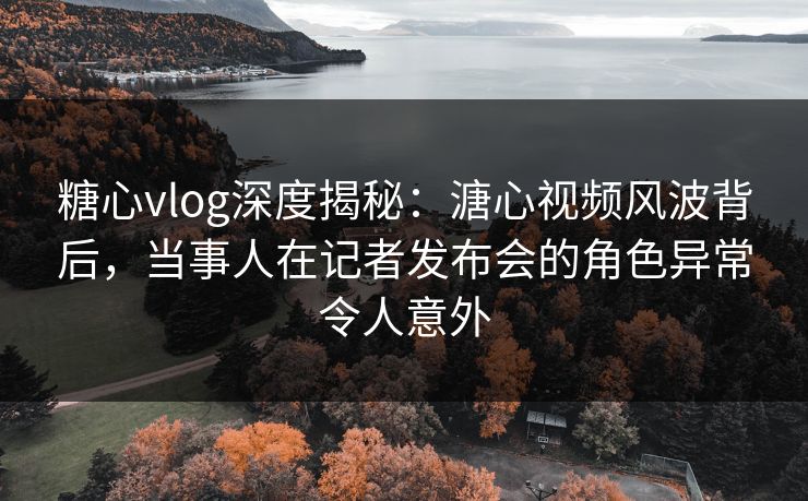 糖心vlog深度揭秘:溏心视频风波背后,当事人在记者发布会的角色异常令人意外 糖心vlog深度揭秘:溏心视频风波背后,当事人在记者发布会的角色异常令人意外
