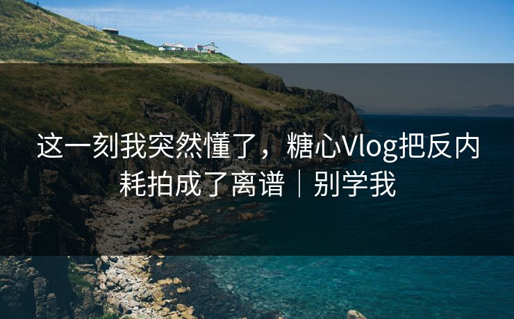 这一刻我突然懂了,糖心Vlog把反内耗拍成了离谱|别学我